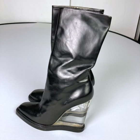 Maison Martin Margiela Shoes - MAISON MARTIN MARGIELA Runway Black Lucite Heel Boots